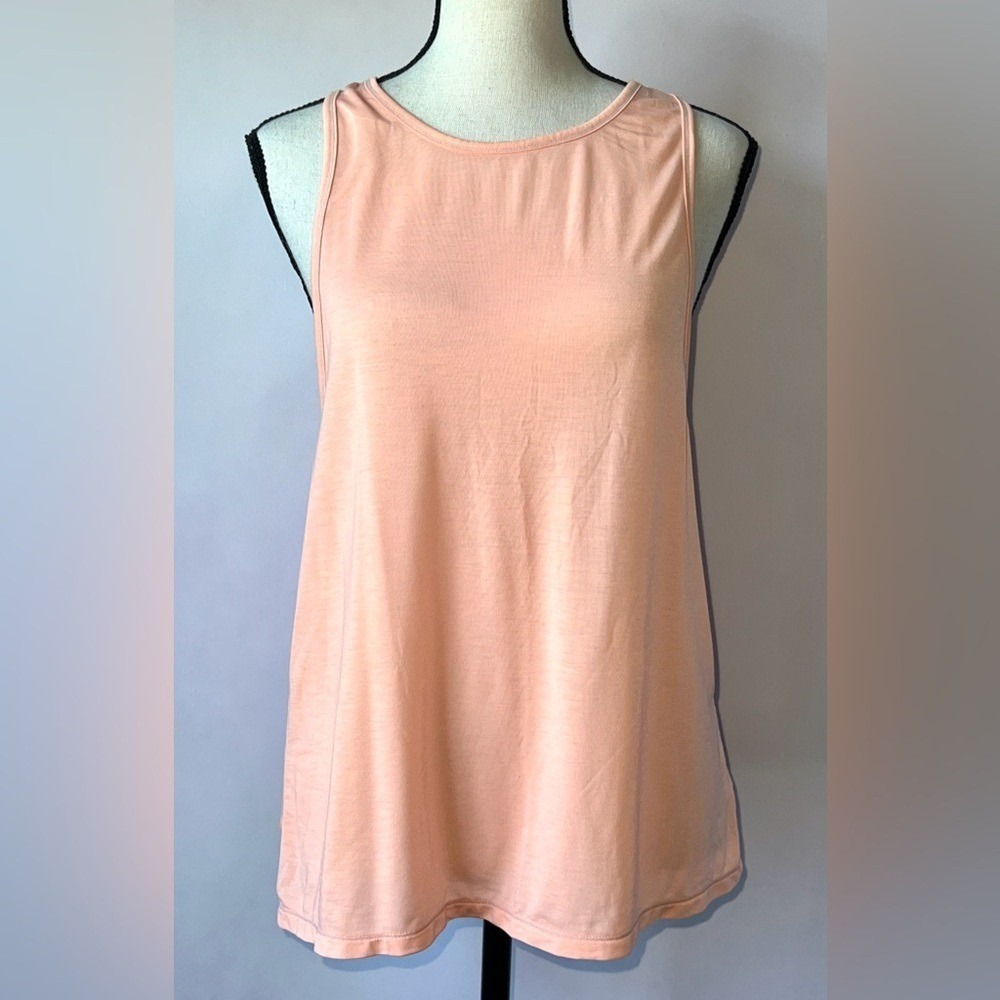 ATHLETA Tank Top, Light Pink Peach Polyester Stretchy Athletic Athleisure XS